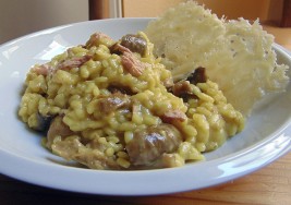 RISOTTO DE SETAS Y FOIE CON CRUJIENTE DE PARMESANO